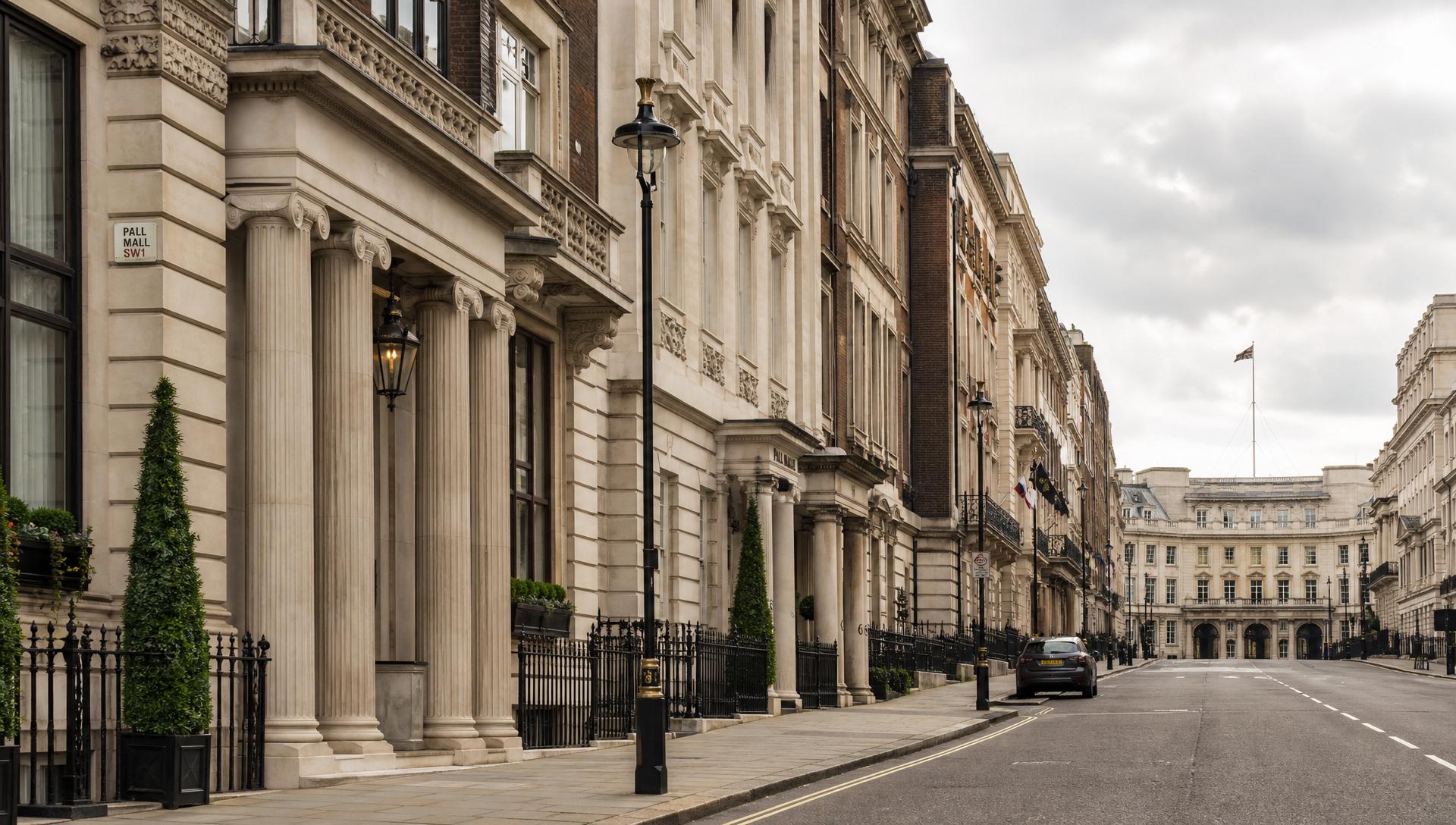 Stately Pall Mall street in London